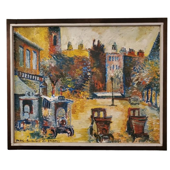 Impressionist Paris Street Original Oil Painting Impressionist by Listed Artist - Picture 1 of 7